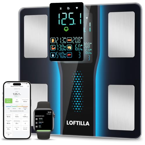 LOFTILLA Smart Scale with BMI, Body Fat, Muscle Mass, 8-in-1 Display