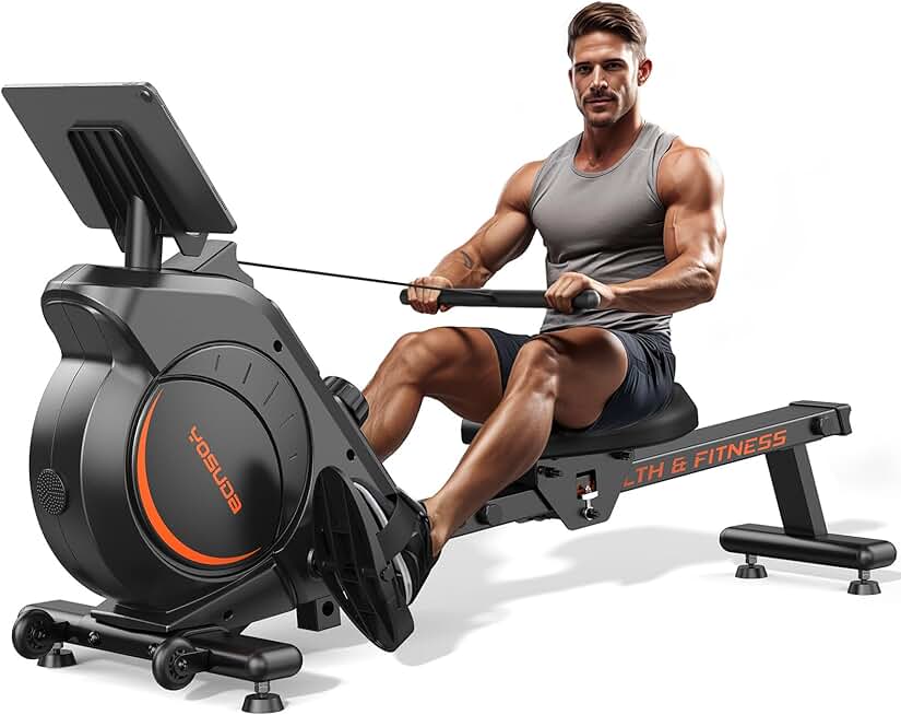 YOSUDA Magnetic Rowing Machine assembled in a compact home gym